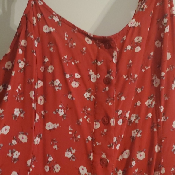 Red Floral Sun Dress - Picture 2 of 4